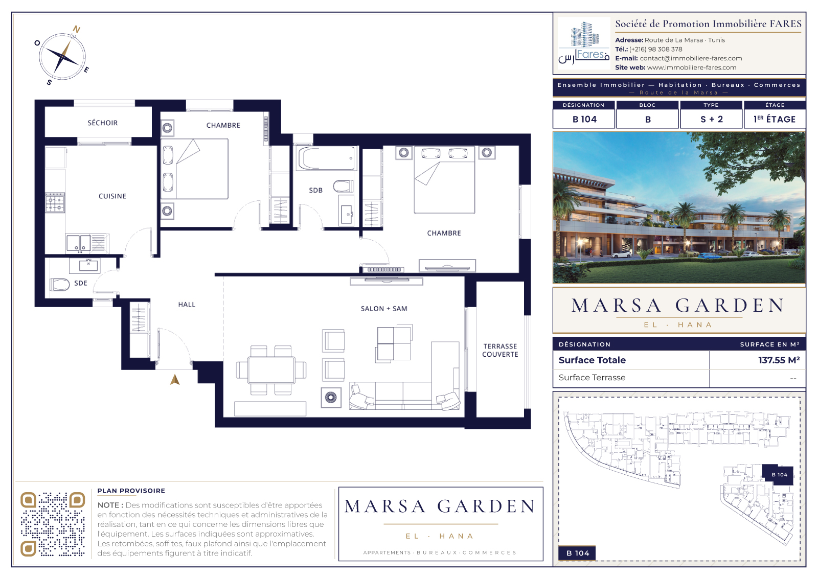 Planche commerciale Appartement B104